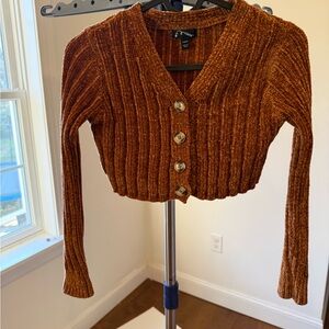 Art Class Rust Button-Up Cardigan Girls